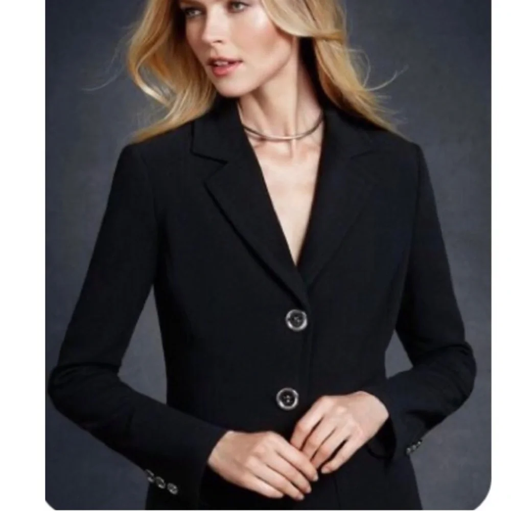 WORTH NEW YORK • Classic Black Blazer with Silver Button Detail - Picture 15 of 16